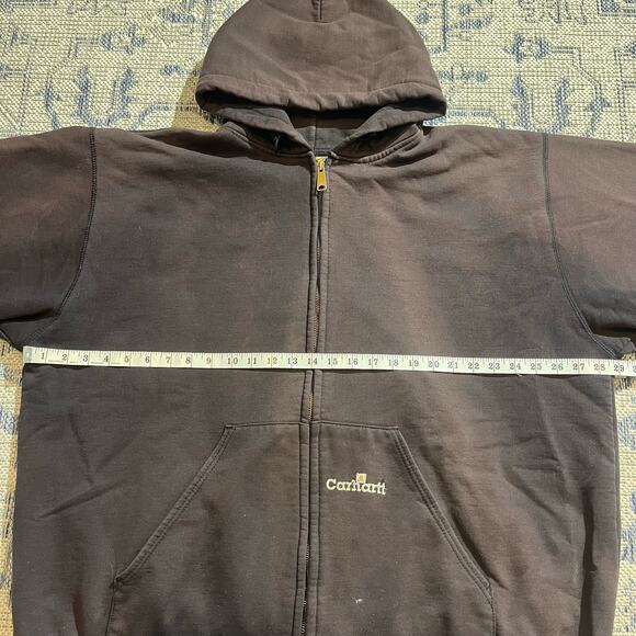 VTG 90's Carhartt Zipup Faded Distressed Brown Black Jacket Made in USA SZ 2XL - Picture 6 of 6